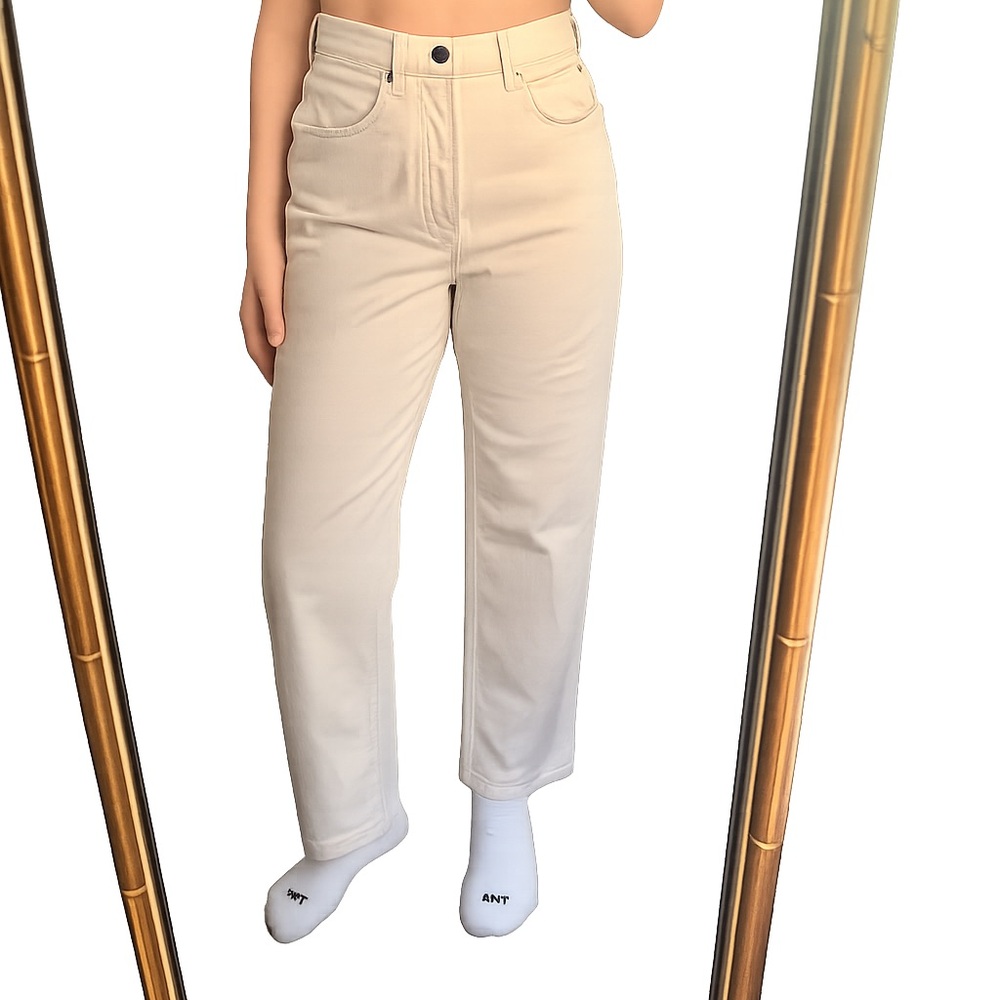 Everlane High-Waist Straight Leg Cream Jeans- Size 28-‎ Capsule Wardrobe
